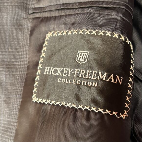 Hickey Freeman Boardroom Jacket Blazer Coat Men's Size 42R Blue Wool Houndstooth - Picture 5 of 11